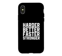 Harder Better Faster Stronger Motivation Inspiration Gym Coque pour iPhone X/XS