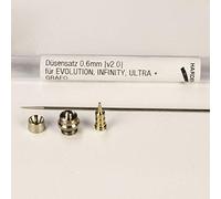 Harder & Steenbeck 123723 Jeu de Buses 0,6 mm pour Evolution, Infinity, Ultra + Grapho, Petit modèle, Argent Chromé.