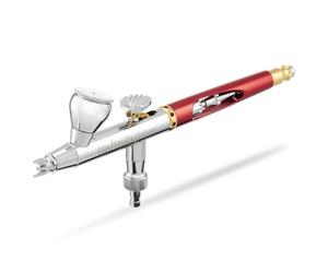 Harder & Steenbeck Aerografo Infinity 2024 CRplus | Set per pittura aerografo a doppia azione con alimentazione a gravità | Set di ugelli autocentranti in titanio da 0,25 mm | Mini e 2 ml di vernice |