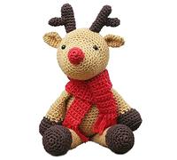 Hardicraft Paquet de tricot Kit de tricot à faire soi-même avec instructions et matériaux Décoration de Noël Rudolphe le renne, env. 24 cm