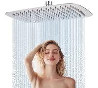 HardiValue Pomme de douche rectangulaire extra large de 30,5 cm en métal, robuste et durable, chromé