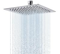 HardiValue Pommeau de douche, douche à effet pluie, en acier inoxydable, buses anti-calcaire, chromé, 20 x 20 cm