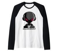 Hardstyle Alien - Musique futuriste Design avec écouteurs Manche Raglan