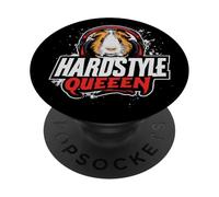 Hardstyle Queen - Cochon d'Inde avec écouteurs PopSockets PopGrip Adhésif