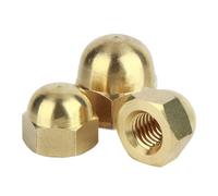 hardware nuts,acorn nut, 2-10Pcs M3 M4 M5 M6 M8 M10 M12 Brass Cap Hex Nuts Decorative Dome Head Cover Semicircle Acorn Nut (Size : M8-5pcs)(M4-10pcs)