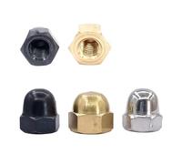hardware nuts,acorn nut, 2-20pcs Acorn Cap Nut M3 M4 M5 M6 M8 M10 M12 Stainless Steel 304 Or Brass/Black Steel Decorative Cap Nuts Caps Covers (Color : Brass, Size : M3 20pcs)(Stainless Steel,M4 10pcs