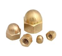 hardware nuts,acorn nut, Brass Cap Nut Hex Acorn Nut Dome Covers Copper Blind Nuts M3 M4 M5 M6 M8 M10 M12 M14 Cover Up Decorative Screw Cap (Size : M6 5pcs)(M10 1pcs)