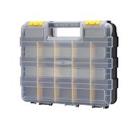 Hardware Storage Container - Transparent Double-Sided Portable Organizer for Workshop with Pp Build | Hardware Storage Container for Bolts, Nuts, Drill Bits, Small Parts, Jewelry, Home and Garage