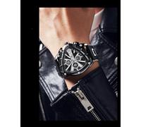 Hardware Tribe Il s'agit d'une montre à quartz pour homme avec un cadran irrégulier, une fonction chronographe, une lumière lumineuse et un affichage de la date. Elle est idéale pour un usage