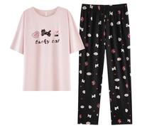 Hardware Tribe Les pyjamas en modal sont mignons et confortables, doux pour la peau, respirants, antibactériens, avec un col rond, des manches courtes et un design de poche, ce qui en fait un ensemble