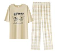 Hardware Tribe Les pyjamas en modal sont mignons et confortables, doux pour la peau, respirants, antibactériens, avec un col rond, des manches courtes et un design de poche, ce qui en fait un ensemble