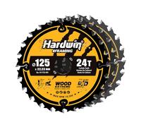 Hardwin Lame de Scie Circulaire 125mm 24 Dents ATB Carbure Tungstène, Alésage 22.23mm, Compatible Scies sur Table/Portatives - Lot de 3
