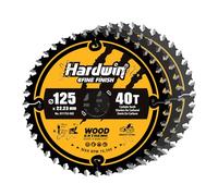 Hardwin Lame de Scie Circulaire 125mm 40 Dents ATB Carbure Tungstène, Alésage 22.23mm, Compatible Scies sur Table/Portatives, Lot de 3