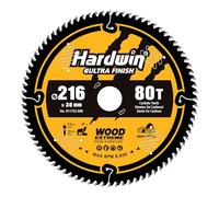 Hardwin Lame Scie Circulaire 216×30mm pour bois - 80 Dents, Adaptée au Bois/Bois Tendre/Dur/OSB/Contreplaqué/Particules/MDF, Compatible Scies à Onglet/Table (Dewalt, Makita, Bosch, etc.)