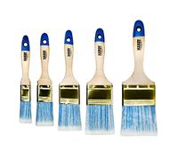 Hardy Pinceau Plat Série 42 pour Peinture avec Peintures Acryliques et Vernis Efficace et Recouvrement Uniforme Poils Synthétiques et Manche en Bois Set 5 Pcs 5 Tailles