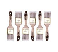 HARDY WORKING TOOLS Set de pinceaux plats 6 pièces, 6 pièces - 50 mm de largeur, Set de pinceaux peints avec manche en bois, pinceaux vernis Série *45*, 6PCS, jeu de pinceaux A0205-450620
