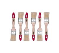 Hardy Working Tools 6x Set de pinceaux plats 35 mm série 36 avec poils naturels clairs. Kit de peintre avec manche en bois, 6 pièces. Idéal comme pinceau à vernir pour divers travaux de rénovation.