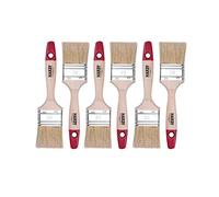Hardy Working Tools 6X Set de pinceaux Plats 50 mm série 36 avec Poils naturels clairs. Kit de Peintre avec Manche en Bois, 6 pièces. Idéal comme Pinceau à vernir pour Divers travaux de rénovation.