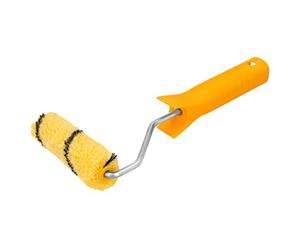 Hardy Working Tools - Kit: Mini Rouleau de Peinture : Manchon 10 cm, Ø15 mm Polyester Hardstar, Poils 9 mm avec Monture - Manche en plastique - Patte de Lapin Murs et Plafonds