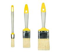 Hardy Working Tools Lot de 3 pinceaux, référence 21, Set de Peinture pour rénovation. Comprend Pinceau Rond 18 mm et Plat 35/50 mm pour Le Bois, Meubles et Acrylique.