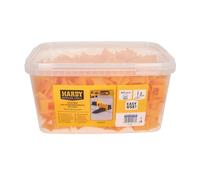 Hardy Working Tools - Lot de 400 Clips Plastiques pour Système de Nivellement, Seau de Languettes pour Joint de Carrelage 3 mm, pour Carreaux d’épaisseur 3 à 16 mm, 400x Clips d'Espacement
