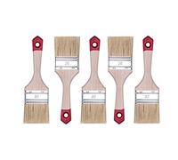 Hardy Working Tools - Lot de 5 pinceaux Plats de 60 mm, série 40, Poils naturels et synthétiques. Manche en Bois pour travaux de Peinture et vernissage sur diverses Surfaces.