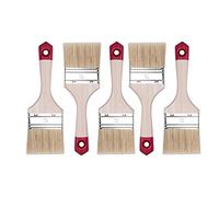 Hardy Working Tools - Lot de 5 pinceaux plats de 75 mm, série 40, poils naturels et synthétiques. Manche en bois pour travaux de peinture et vernissage sur diverses surfaces.