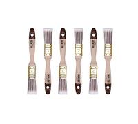 HARDY WORKING TOOLS - Set de Pinceaux plats - Série *45* - 6 Pièces - 25 mm de Largeur - Pinceaux Vernis avec Manche en Bois - Pinceaux de Peintre - Jeu de 6PCS