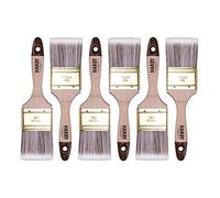 HARDY WORKING TOOLS - Set de Pinceaux Plats - Série *45* - 6 Pièces - 60 mm de Largeur - Pinceaux Vernis avec Manche en Bois - Pinceaux de Peintre - 6 PCS