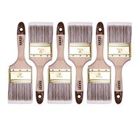 HARDY WORKING TOOLS Set de pinceaux plats 6 pièces, 6 pièces - 75 mm de largeur, Set de pinceaux peints avec manche en bois, pinceaux vernis Série *45*, 6PCS, jeu de pinceaux A0205-450630