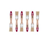 HARDY WORKING TOOLS Set de pinceaux Plats 6 pièces, brosses 6 pièces - 25 mm de Largeur, Set de pinceaux Peints avec Manche en Bois, pinceaux Vernis Série *36*, 6PCS, Jeu de pinceaux A0200-360610