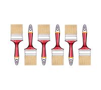Hardy Working Tools - Lot de 6 pinceaux Plats de 60 mm, série 33, avec Poils naturels et Fibres synthétiques. Manche en Bois pour Peinture et vernissage, Outils de rénovation.