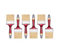 Hardy Working Tools - Lot de 6 pinceaux Plats de 75 mm, série 33, avec Poils naturels et Fibres synthétiques. Manche en Bois pour Peinture et vernissage, Outils de rénovation.