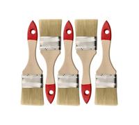 HARDY WORKING TOOLS M7 Lot de 5 Pinceaux Plats 2″ (env. 50 mm) Série 30 - Pinceaux à Vernis avec Poils Synthétiques Clairs - Manche en Bois Naturel - Virole en Acier
