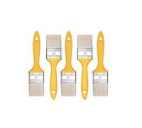 HARDY WORKING TOOLS M7 - Lot de 5 Pinceaux Plats Universels 50 mm, Série 37, Poils Synthétiques, Virole en Acier, Manche en Plastique - pour Lasurer le Bois et Vernir le Métal