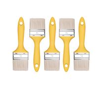 HARDY WORKING TOOLS M7 - Lot de 5 Pinceaux Plats Universels 70 mm, Série 37, Poils Synthétiques, Virole en Acier, Manche en Plastique - pour Lasurer le Bois et Vernir le Métal