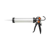 HARDY WORKING TOOLS pistolet à cartouche, pistolet mastic en silicone avec poignée ergonomique, Pistolet silicone 700ml, transmission de force 25:1 et 12:1, pistolet extrudeur, A2050-190700, Argenté