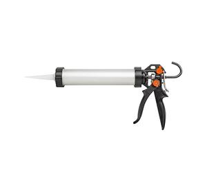 HARDY WORKING TOOLS pistolet à cartouche, pistolet mastic en silicone avec poignée ergonomique, Pistolet silicone 700ml, transmission de force 25:1 et 12:1, pistolet extrudeur, A2050-190700, Argenté