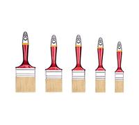 HARDY WORKING TOOLS Set de pinceaux plats 5 pièces, 1 pièce - 25, 35, 50, 60, 75 mm de largeur, pinceau à peinture Set avec manche en bois, pinceau laqué Série *33*, 5PCS, jeu de pinceaux A0283-050100