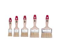 Hardy Working Tools Set de pinceaux Plats 5 pièces, 25, 35, 50, 60, 75 mm 1 pc de Chaque Largeur, Pinceau de Peinture Set avec Manche en Bois, Pinceau Série *36*, 5PCS, Jeu de pinceaux A0285-060100