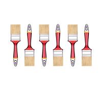 HARDY WORKING TOOLS Set de pinceaux Plats, 6 pièces - 50 mm de Largeur, Set de pinceaux avec Manche en Bois, pinceaux Vernis Série *33*, 6PCS, Jeu de pinceaux A0200-330620