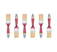 HARDY WORKING TOOLS Set de pinceaux Plats 6 pièces, 6 pièces - 35 mm de Largeur, Set de pinceaux avec Manche en Bois, pinceaux Vernis Série *33*, 6PCS, Jeu de pinceaux A0200-330615