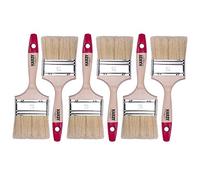 HARDY WORKING TOOLS Set de pinceaux plats 6 pièces - 75 mm de largeur, Set de pinceaux avec manche en bois, pinceaux vernis Série *36*, 6PCS, jeu de pinceaux A0200-360630