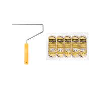 HARDY WORKING TOOLS Set peintre, manche et rouleau de peinture en polyester, Hauteur des poils 12mm, Longueur 25cm, Diamètre 48mm, noir-jaune, A0180-531000