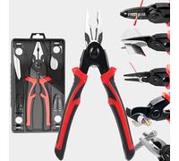 HARDZTOOL 5 en 1 Pinces Multifonctions, 8 Zoll Pince à Dénuder, Pince à Sertir, Coupe-fil, Coupe-Câble, Remplaçable, Pince Combinée avec Mallette de Rangement