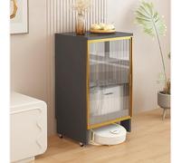 HARELA Armoire de Rangement pour balayeuse, Armoire avec Portes et Tiroirs, Meuble de Rangement en Bois Gain de Place, pour la Maison ou Le Bureau(Gray 2)