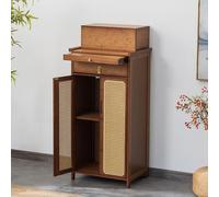 HARELA Autel de Table de méditation avec Rangement, Table D'Autel De MéDitation à 2 Niveaux avec Tiroirs, Tables De Culte Domestiques, pour PrièRes, Culte(Brown,52cm/20.4in)