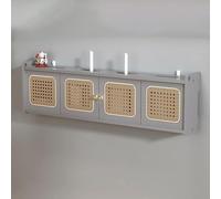 HARELA Boîte de Rangement Murale pour Routeur WiFi, décodeur TV, boîte de Rangement Murale, routeur de Rangement, pour Composants TV/Boîtiers de Câble/Routeurs/Télécommandes(Grey,80cm/31.5in)
