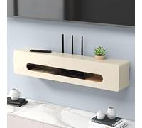 HARELA Boîte De Routeur WiFi À Montage, Boite de Rangement pour Routeur WiFi, Rangement Box Internet, TV Décodeur Boîte de Rangement Murale, pour Domestique(Off-White,80cm/31.5in)