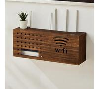 HARELA Boîte De Routeur WiFi À Montage, TV Décodeur Boîte de Rangement Murale, Meuble Box Internet, Support de Rangement WiFi, pour Gestion des câbles pour Salon,Chambre
